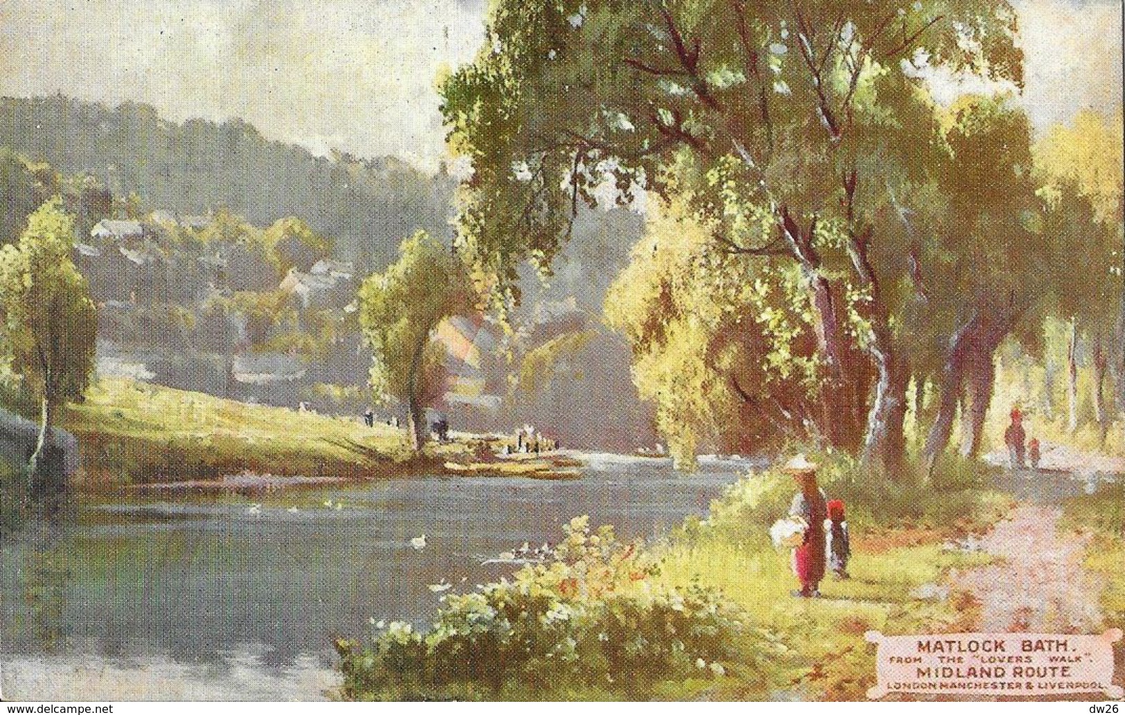 Illustration Matlock Bath, From The Lovers Walk, Midland Route London Manchester & Liverpool - Carte Non Circulée - Derbyshire