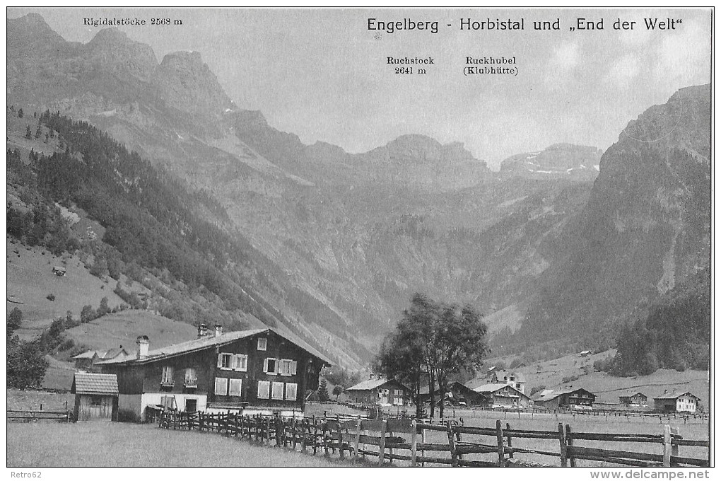 ENGELBERG &#8594; Horbistal Und +End Der Welt" Schöner Lichtruck Ca.1920 - Engelberg