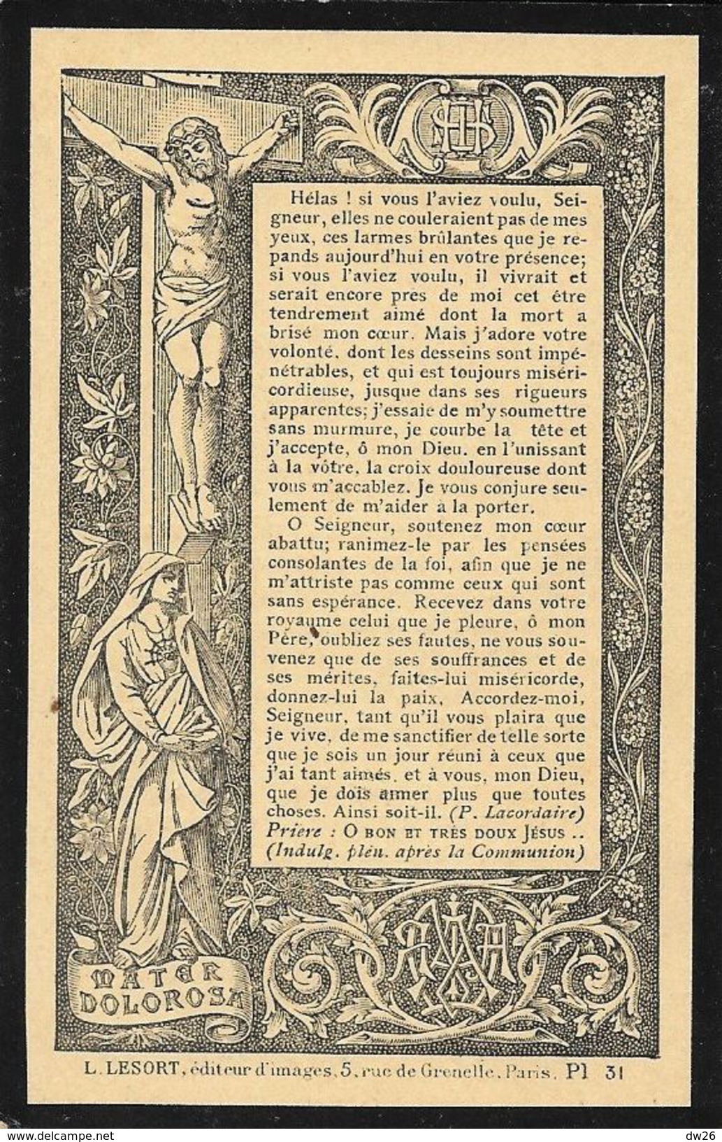 Faire-part De Décès Edouard-Pierre-Marie Lainé Décèdé à Cherbourg 1897 - Imágenes Religiosas