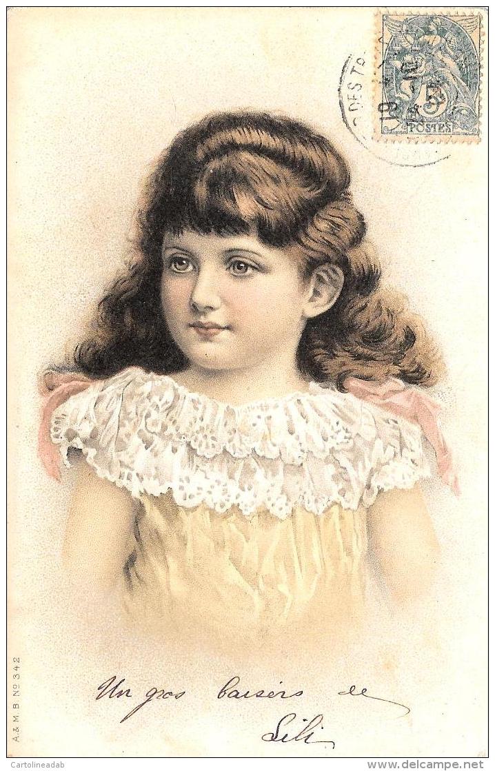 [DC3442] CPA - RITRATTO DI BAMBINA - Viaggiata 1901 - Old Postcard - Retratos