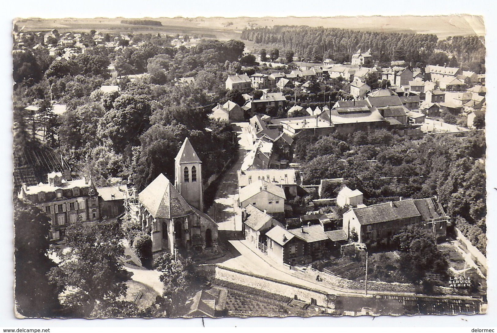 CPSM Photo Aérienne Ezanville 95 Val D´Oise En Avion Au Dessus De... Eglise éditeur Lapie N°5 écrite Timbrée 1959 - Ezanville