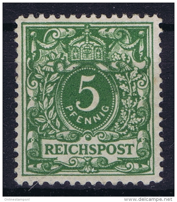 Deutsches Reich 1889 Mi Nr 46 B Dunkel Geld Grün MH/* Falz/ Charniere - Ongebruikt