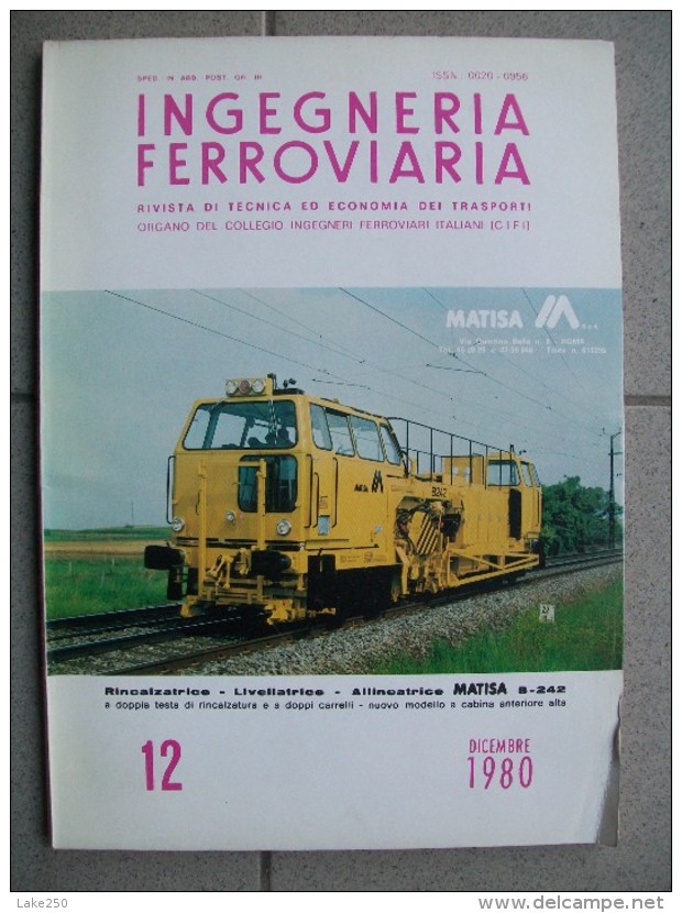 INGEGNERIA FERROVIARIA Dicembre 1980 - Moteurs