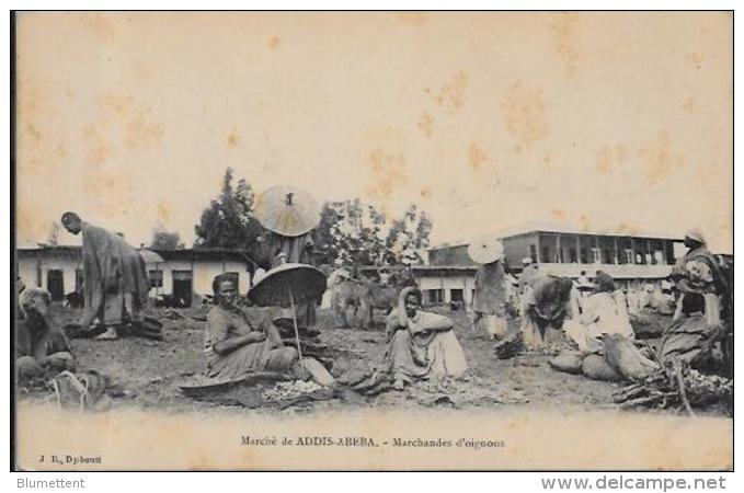 CPA Ethiopie Abyssinie Non Circulé Type Marché Marchande D'oignons Addis Abeba - Ethiopie