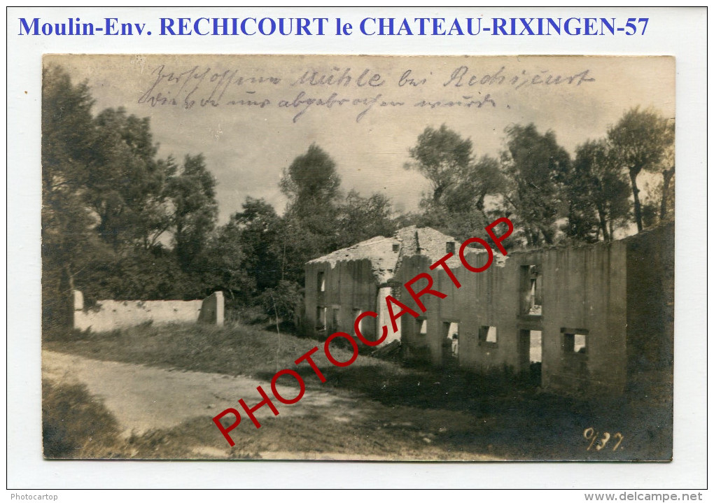 Moulin-Env. RECHICOURT LE CHATEAU-Rixingen-CARTE PHOTO Allemande-Guerre 14-18-1 WK-FRANCE-57- - Rechicourt Le Chateau