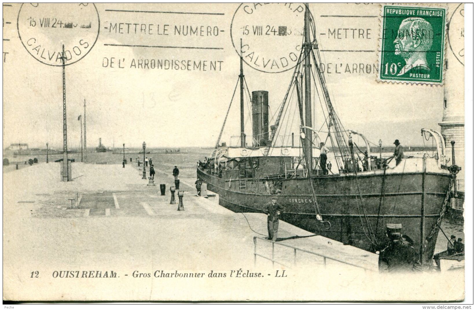 N°162 K -cpa Ouistreham -gros Charbonnier "congre" Dans L'écluse- - Commerce