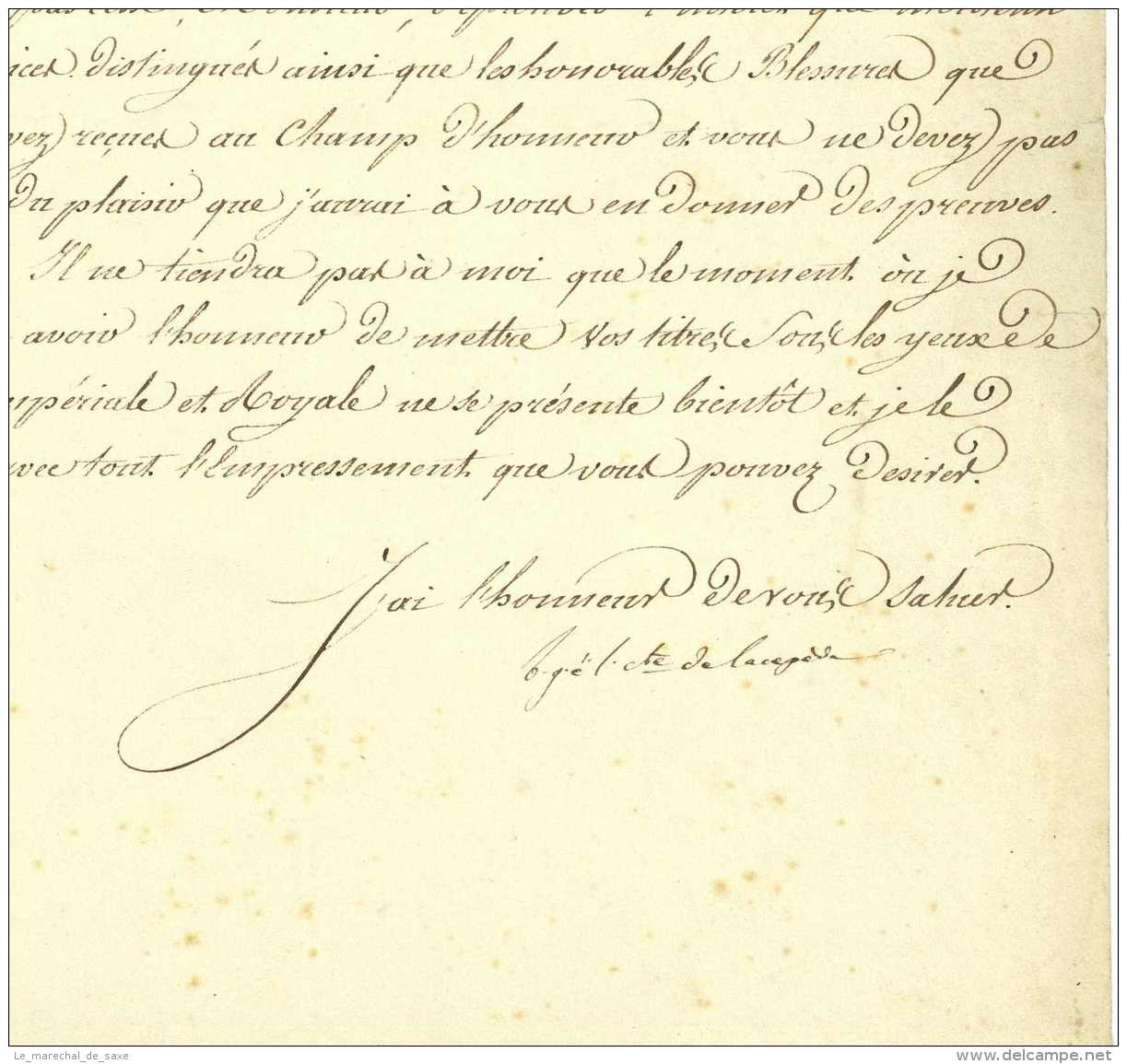 LEGION D&rsquo;HONNEUR - LACEPEDE, Bernard-Germain Comte De (Agen 1756-Epinay-sur-Seine 1825). Zoologiste Et Homme Polit - Documenti Storici