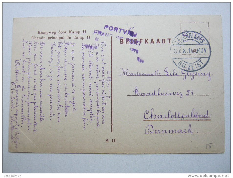 1916 , Camp De Zeist , Briefkaart  Naa Dänemark !!    2 Scan - Zeist