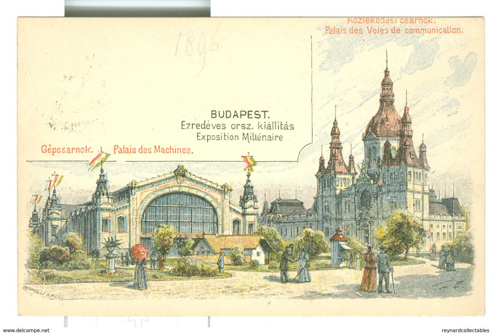 1896 Hungary Budapest Exposition Palais Des Machines Ps Card Used Pozsony To Oberlahnstein. Morelli - Exhibitions