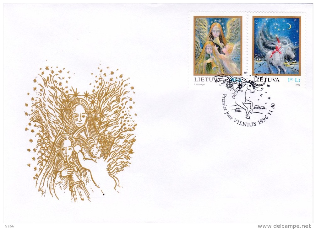 Litauen, 1996, 625/26, Weihnachten. FDC - Lithuania