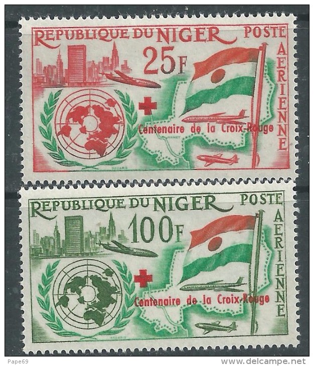 Niger PA  N° 28 / 29 XX Centenaire De La Croix-Rouge Internationale,  Les 2 Valeurs  Sans Charnière, TB - Niger (1960-...)