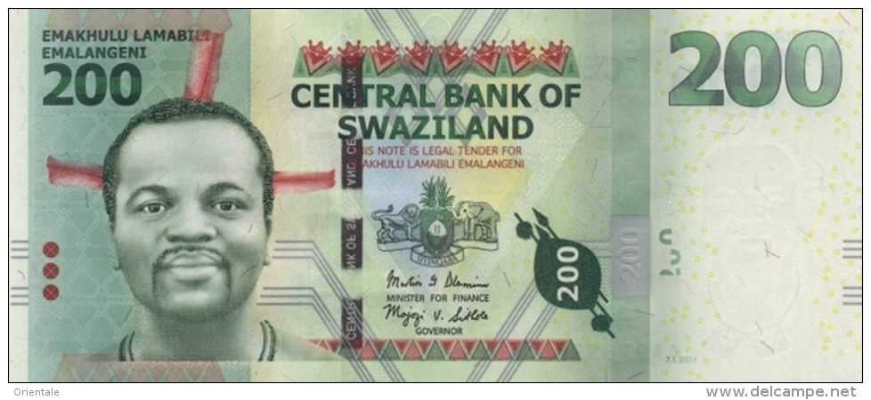 SWAZILAND P. 40b 200 E 2014 UNC - Swasiland