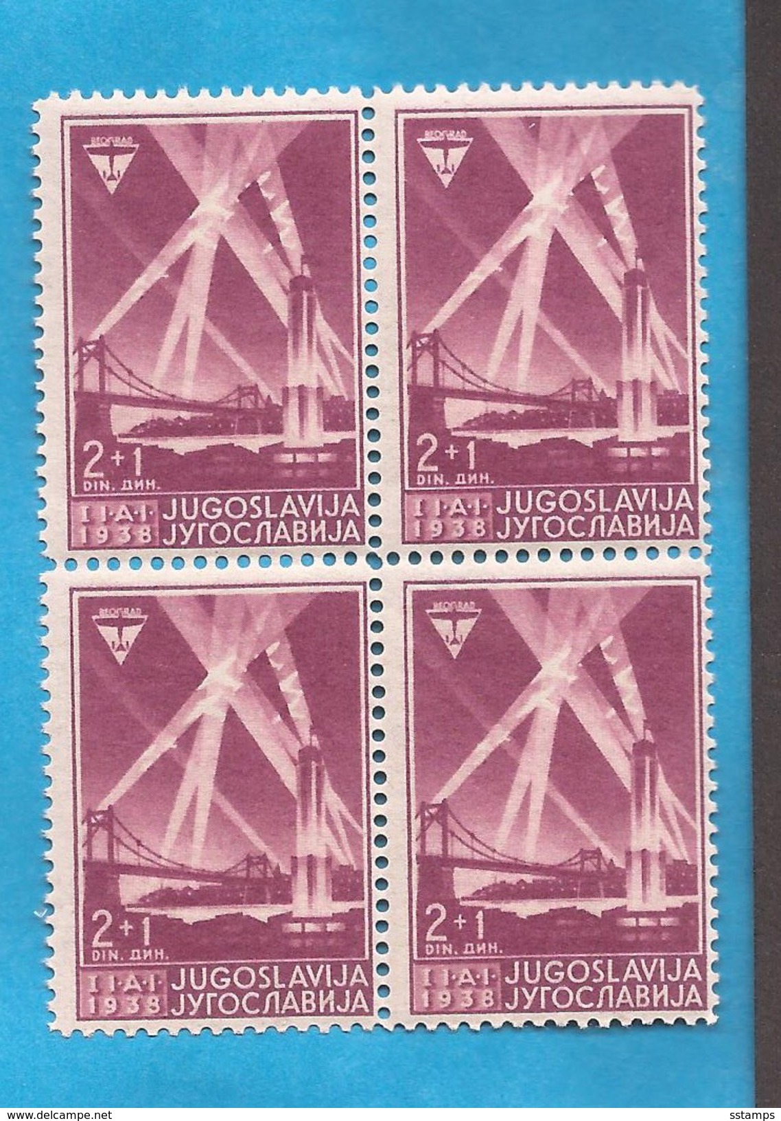 1938  356 B  RRR  PERF- 11 1-2  FLUGAUSSTELLUNG JUGOSLAVIJA JUGOSLAWIEN   AEREO PONTE  MNH - Neufs