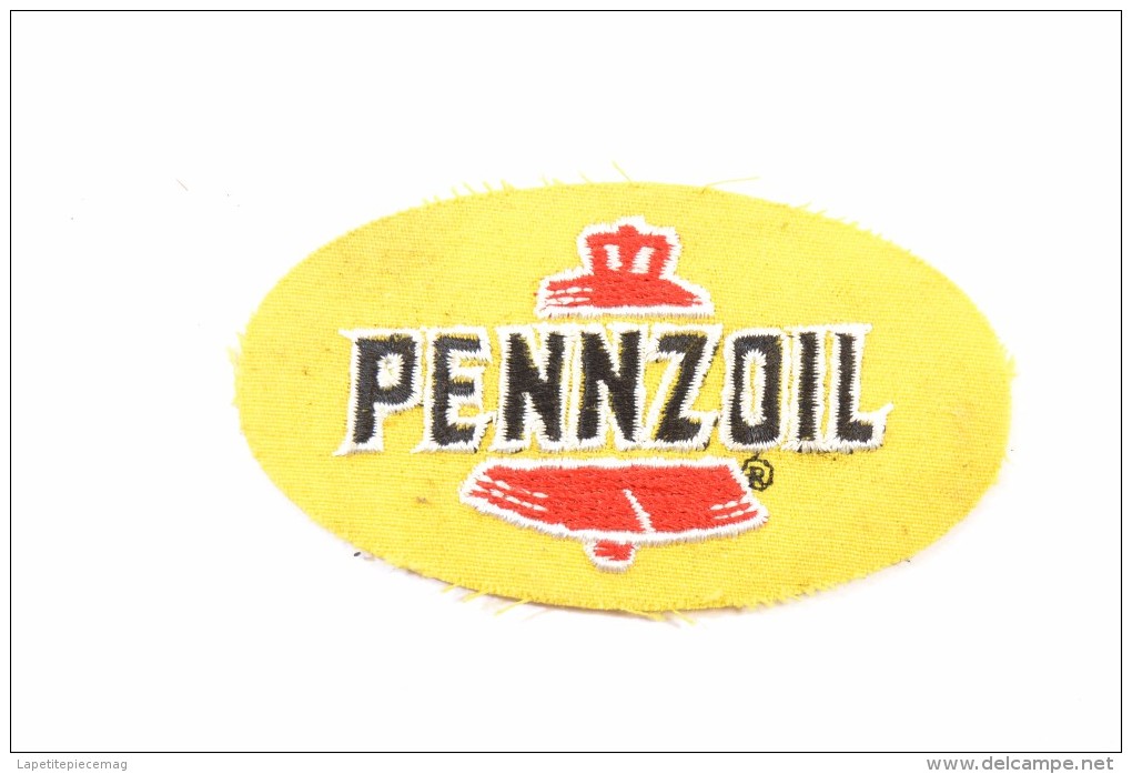 Patch Tissu Brodé Américain PENNZOIL, Huile Moteur Pour Véhicules, Jaune. Déco Rétro Vintage US USA Années 1960 1970 - Art Populaire