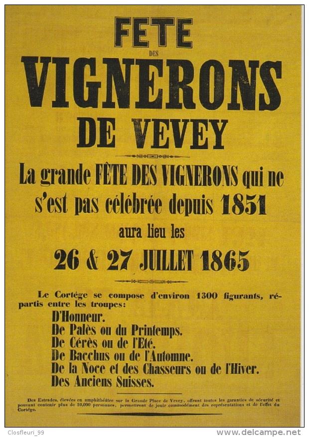 Collection Complète Des Affiches Fête Des Vignerons Depuis 1851 à 1999. Ed. 24 Heures - Andere & Zonder Classificatie