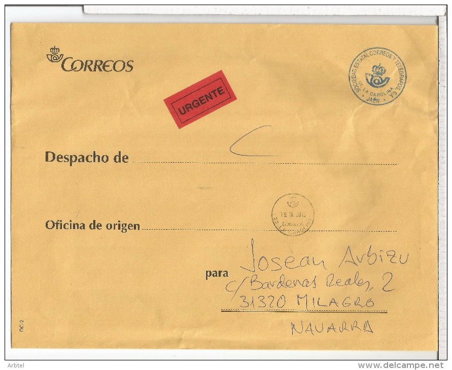 CC CON FRANQUICIA CORREOS URGENTE LA CAROLINA JAEN - Vrijstelling Van Portkosten