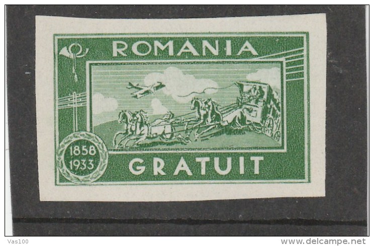 #195 REVENUE STAMP, HORSE CART, PLANE, 1858-1933,  ROMANIA. - Fiscale Zegels