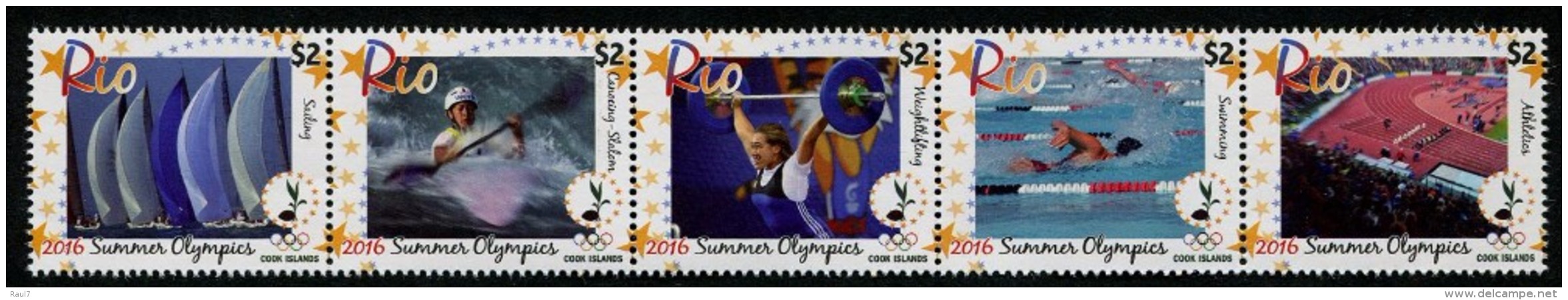 COOK 2016 - Rio 2016, Sports Divers - 5 Val Neufs // Mnh - Cook