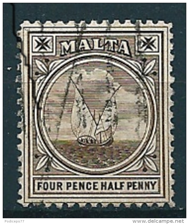 Malta 1899  Fm 4 1/2 P Braun (Wmk CA)  Mi-Nr. 11 Gestempelt/used - Malta (...-1964)