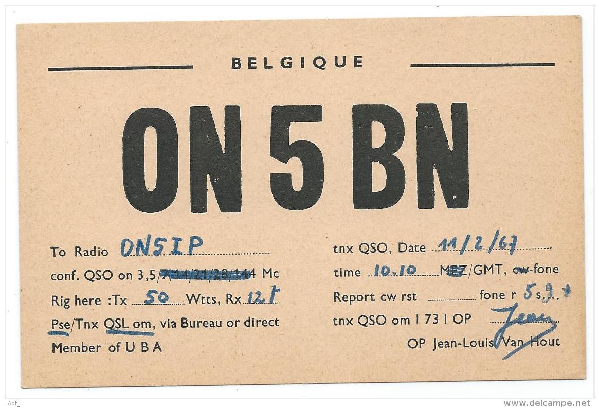 CARTE QSL BELGIQUE ON5BN, RADIO AMATEUR, PEER, PROVINCE DE LIMBOURG, BELGIUM - Radio Amateur