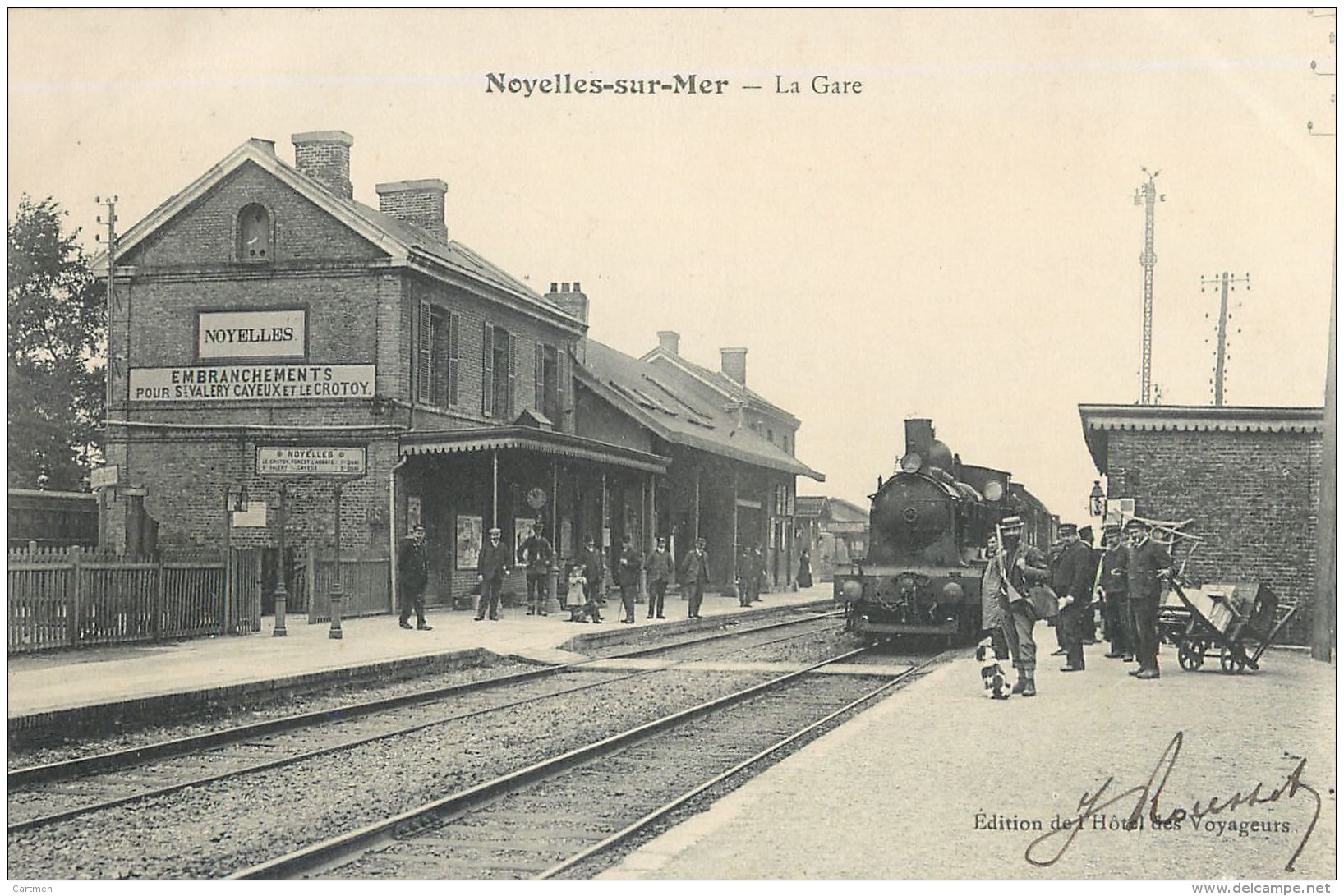 80 NOYELLES SUR MER  LA GARE TRAIN EN GARE CHEMIN DE FER - Noyelles-sur-Mer