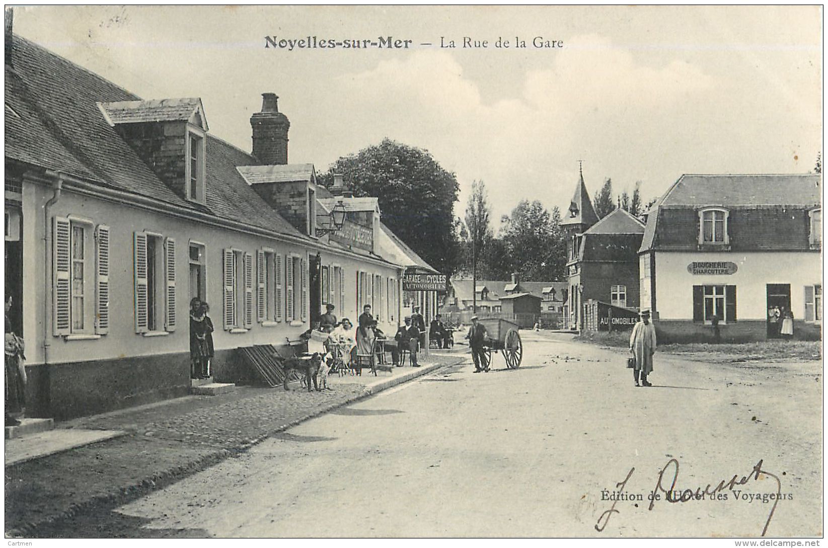 80 NOYELLES SUR MER  LA RUE DE LA GARE  ANIMATION AUTRE VUE COMMERCES - Noyelles-sur-Mer