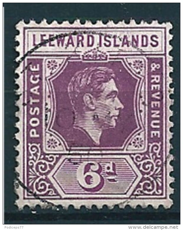 Leeward-Ins. 1938  Fm George VI  6 P Purpur  Mi-Nr. 100  Gestempelt / Used - Leeward  Islands