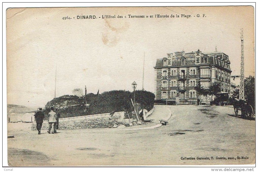 CPA - 35 - DINARD - L'hôtel Des Terrasses Et Entrée De La Plage - 1917 - - Dinard