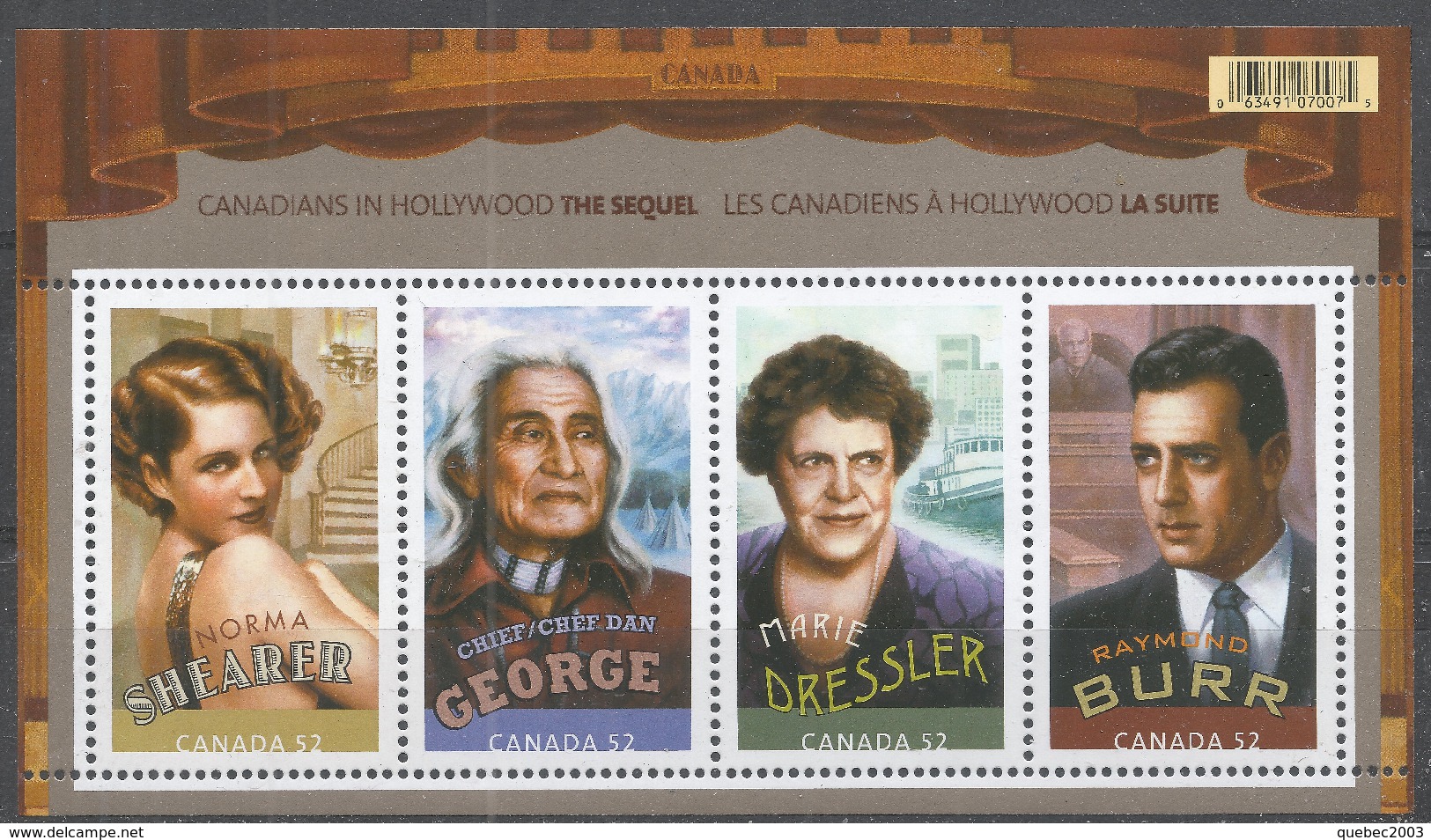 Canada 2008. Scott #2279  (MNH) Canadians In Hollywood, Actors And Actresses - Neufs