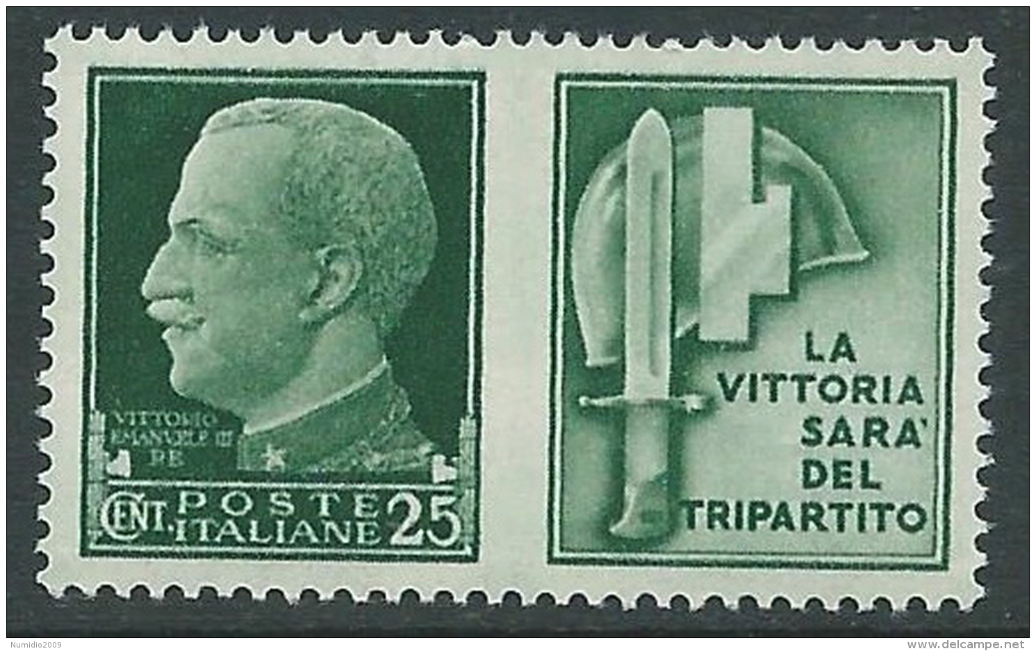 1942 REGNO PROPAGANDA DI GUERRA 25 CENT MNH ** - CZ17-2 - Kriegspropaganda