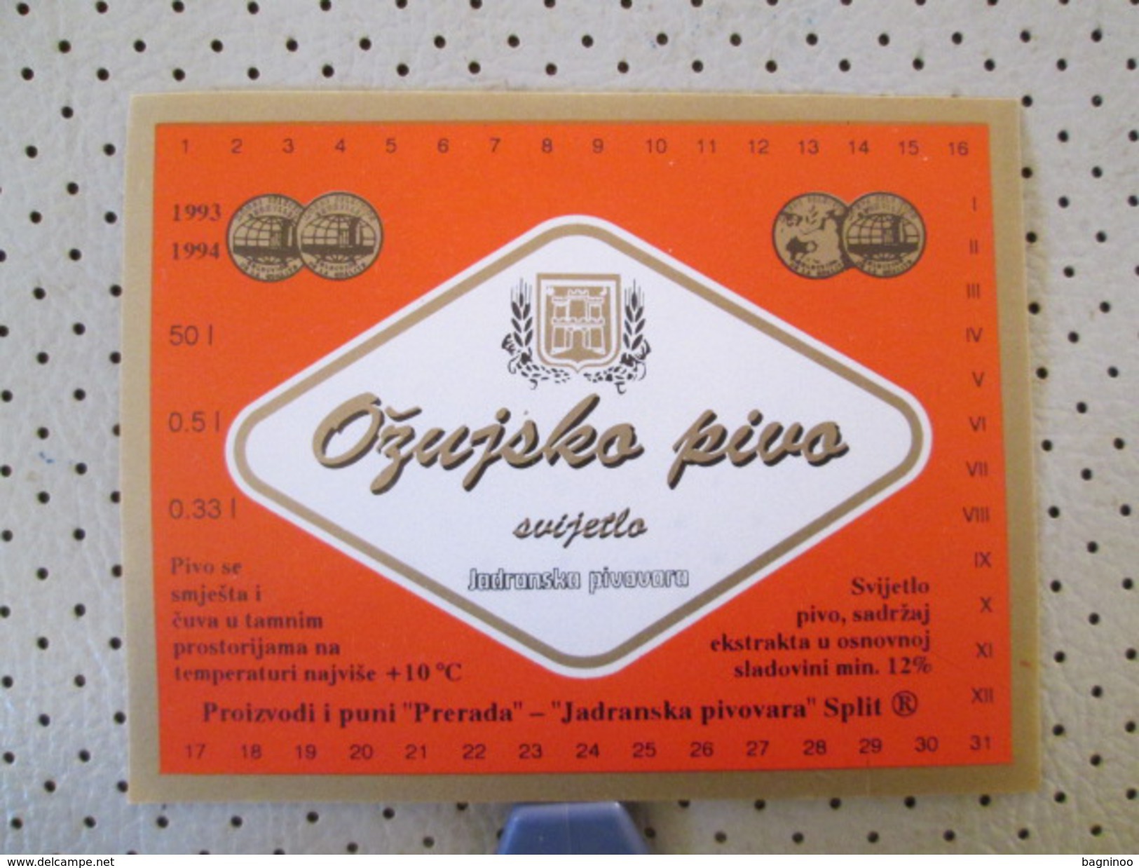 Croatia Beer Label OZUJSKO - Beer Mats