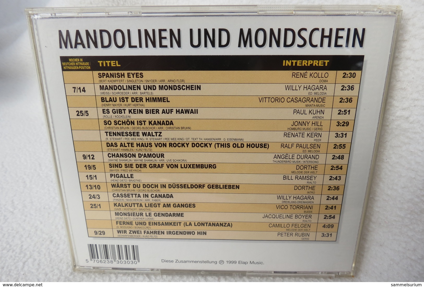 CD "Mandolinen Und Mondschein" 16 Tolle Schlager Aus Der Sturm- & Drangzeit - Sonstige - Deutsche Musik
