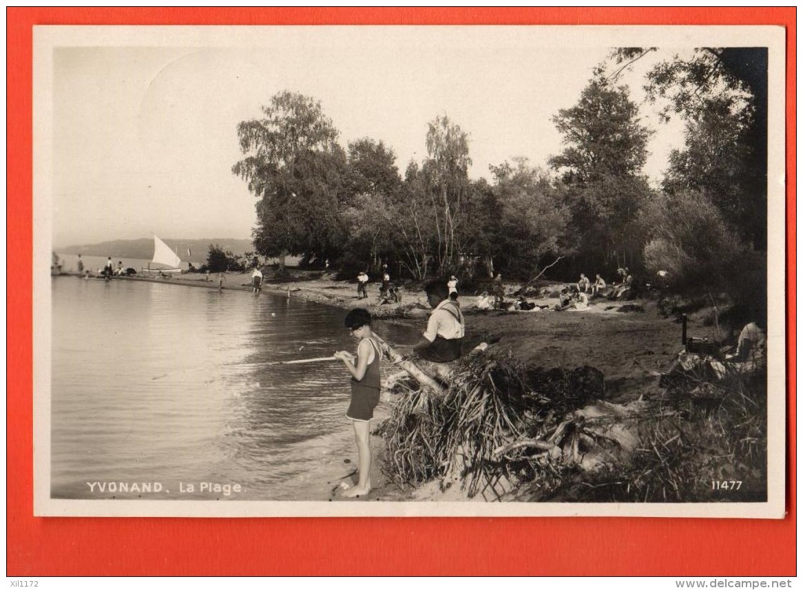 FIB-22  Yvonand Près D'Yverdon. La Plage. ANIME. Cachet 1934 - Yvonand