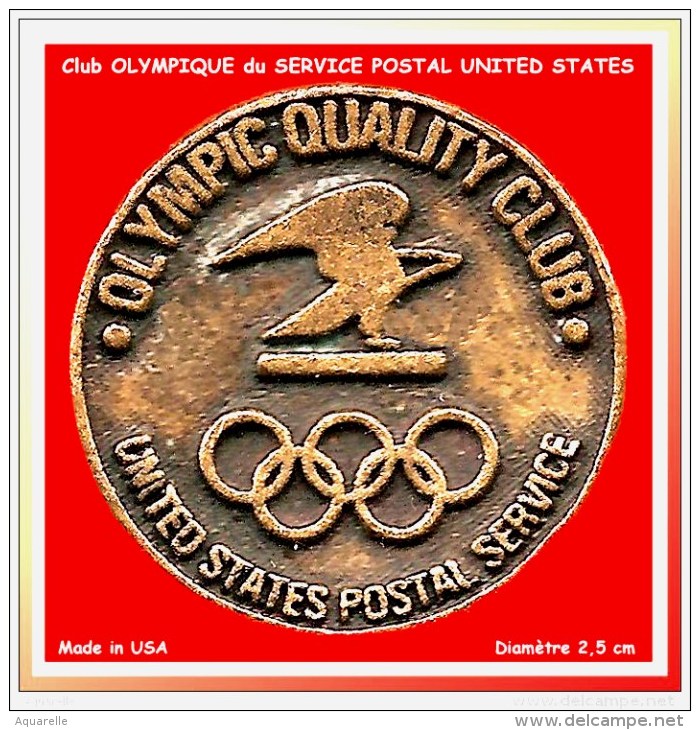 SUPER PIN´S OLYMPIQUE : La POSTE UNITED STATES Sponsor JO Alberville 92 En Zamac Or Vieilli - Olympische Spelen