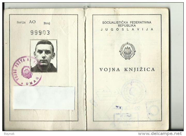 CROATIA   --  YUGOSLAV. ARMY  --  VOJNA KNJIZICA,  MILITARPASS, SOLDBUCH - Documents