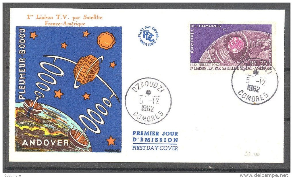 Comores: Yvert N° A 7; FDC; Satellite - Lettres & Documents