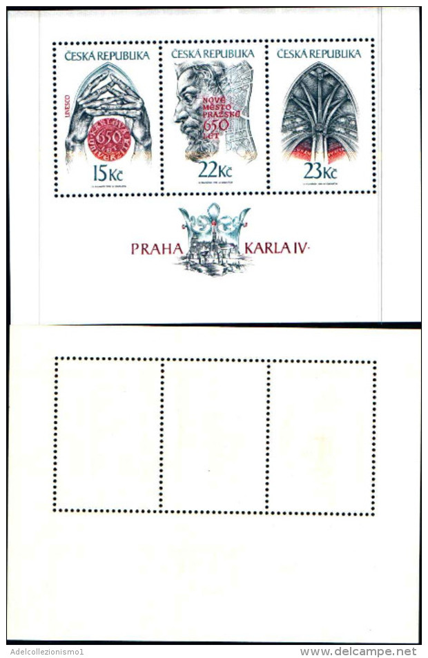 83879) Repubblica Ceca-1998-praga Al Tempo Di Carlo IV-n.169-70-71-cat-8 Euro Nuovo - Blocs-feuillets