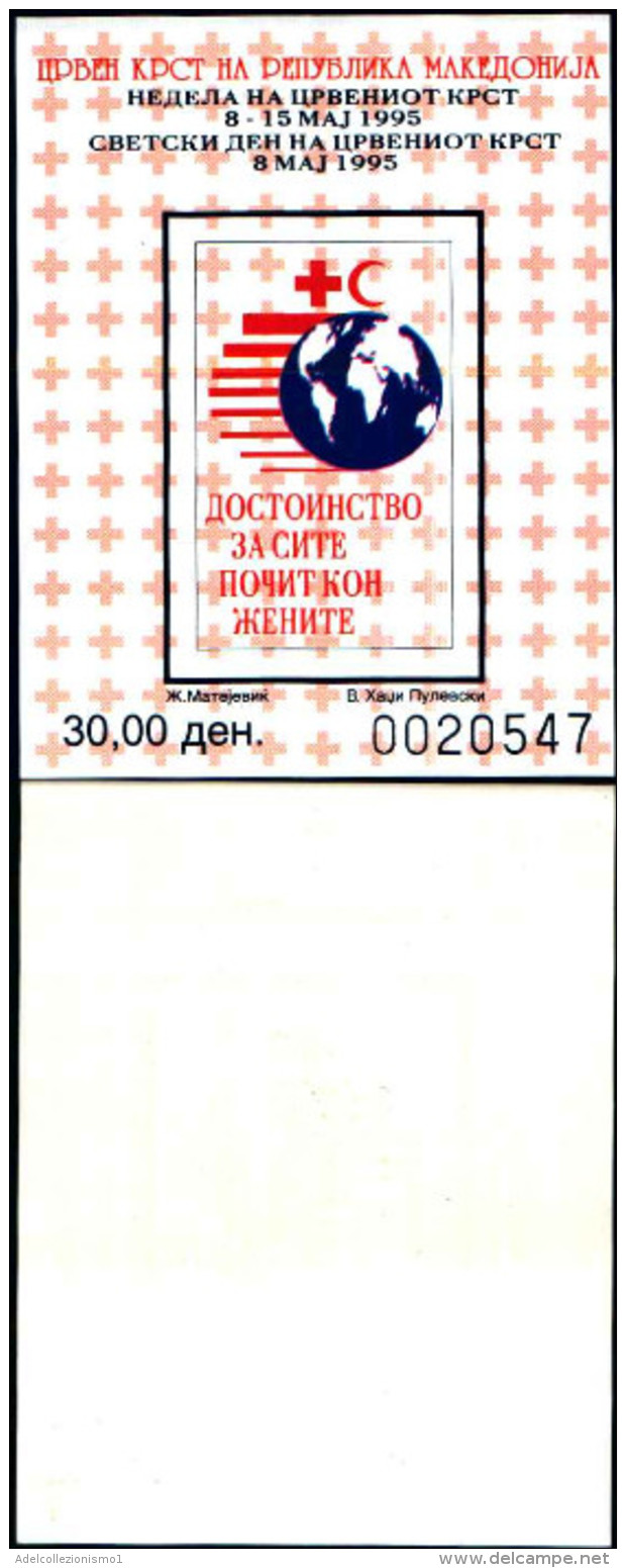 83891) Macedonia-1995-settimana Della Croce Rossa -BF -n.10-cat-3 Euro Nuovo - Macedonia Del Nord