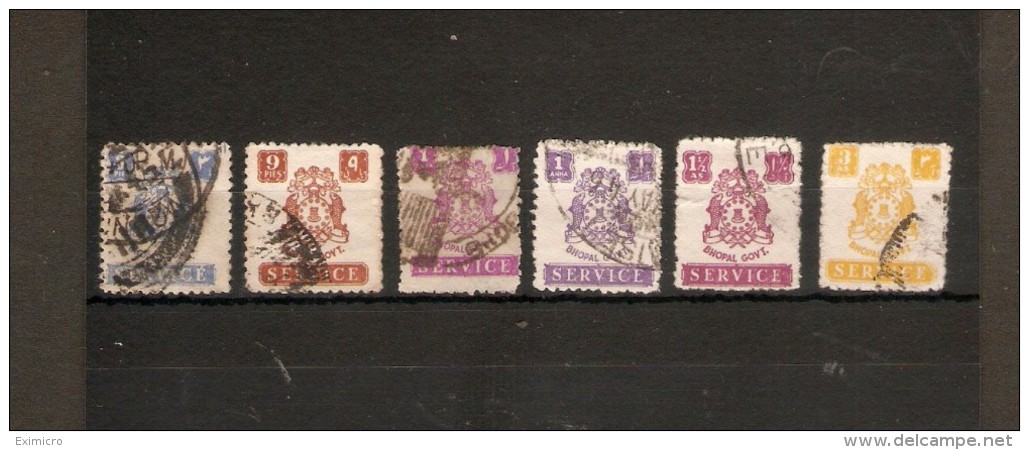 INDIA - BHOPAL 1944 - 1949 OFFICIALS TO 3a SG O350/0354 FINE USED Cat £39.50 - Bhopal