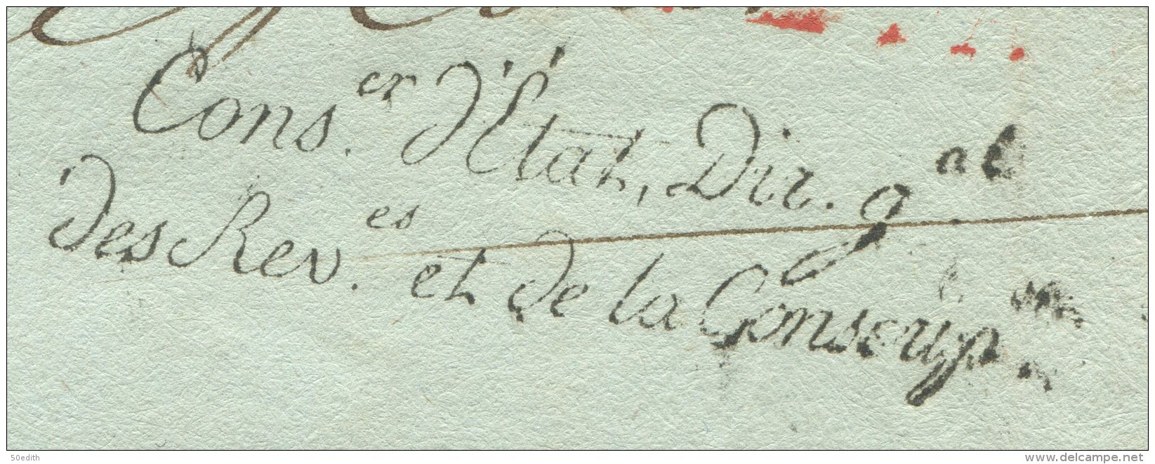 Conseiller D'Etat, Directeur Gl Des Revues Et De La Conscription/lettre De Paris Pour Mâcon, Signé "le Comte De Cessac" - 1801-1848: Vorläufer XIX