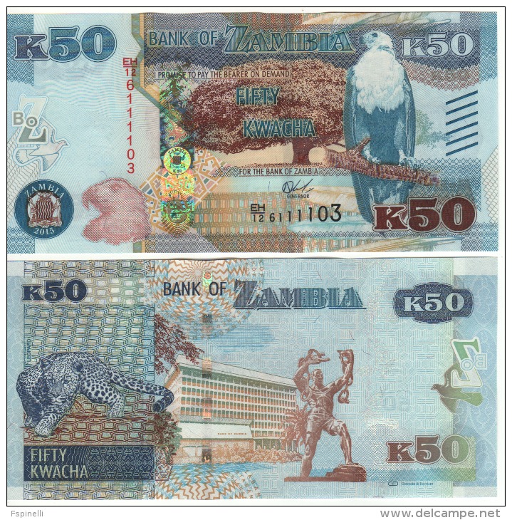 ZAMBIA   50 KWACHA    P60     2015   UNC - Zambie