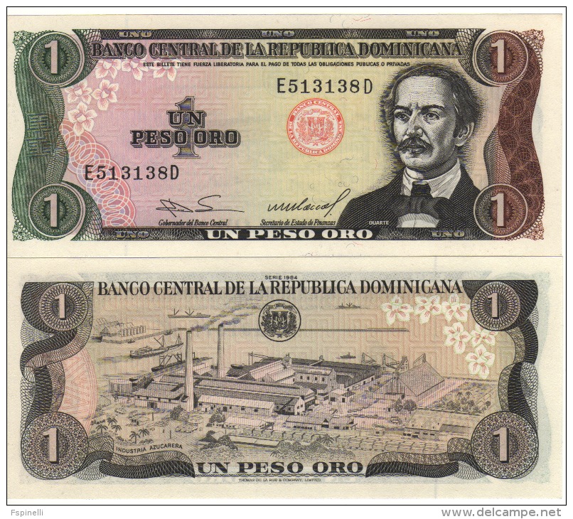 DOMINICAN   Republic  1  Peso Oro     P126a     1984 - República Dominicana