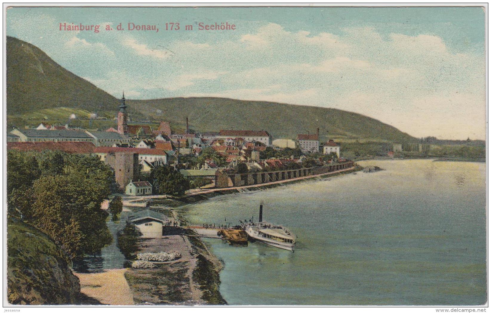 AK - NÖ- Hainburg  An D. Donau - 1908 Mit Dampfer Bei Anlegestelle - Hainburg