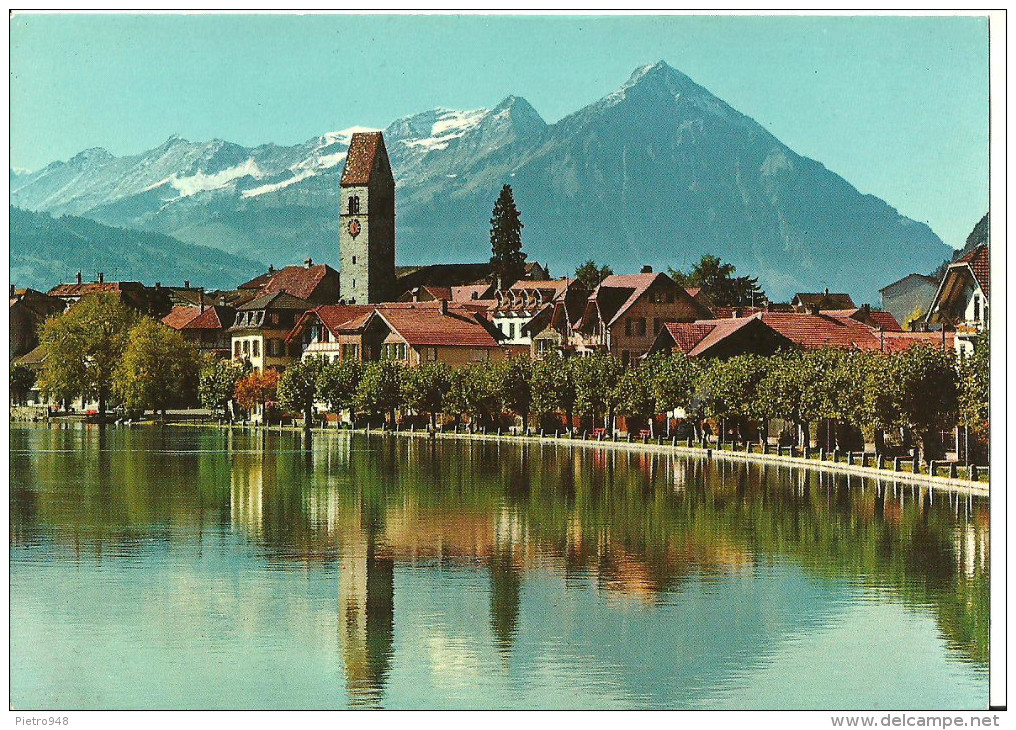 Interlaken (Berne, Svizzera) Kirche Unterseen Mit Niesen, Ansicht, Panorama, View, Vue - Unterseen