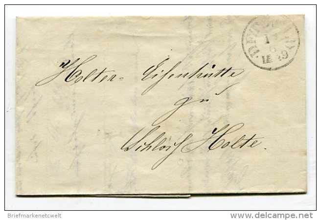 Thurn Und Taxis / 1849 / Vorphila-Brief K1-Stempel DETMOLD (67313) - Sonstige & Ohne Zuordnung