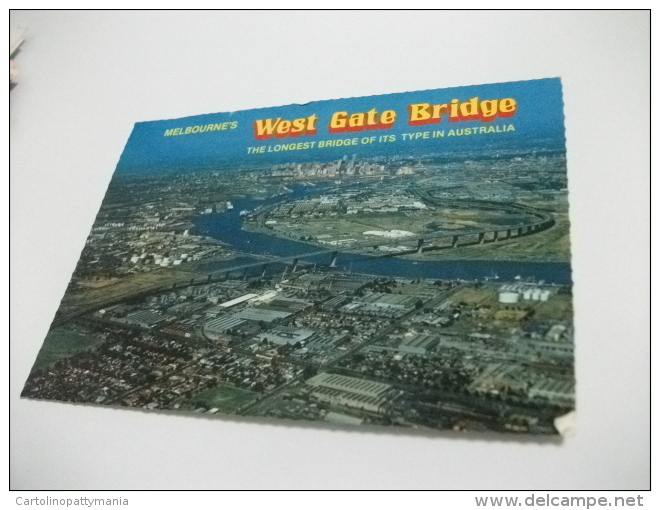 STORIA POSTALE FRANCOBOLLO COMMEMORATIVO AUSTRALIA  MELBOURNE VICTORIA WEST GATE BRIDGE  PONTE VISTA  AEREA - Melbourne