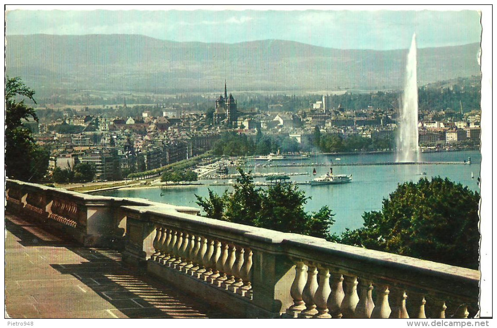 Geneve (Geneve, Svizzera) La Rade Et La Ville Depuis Cologny, Vue, View, Panorama - Cologny