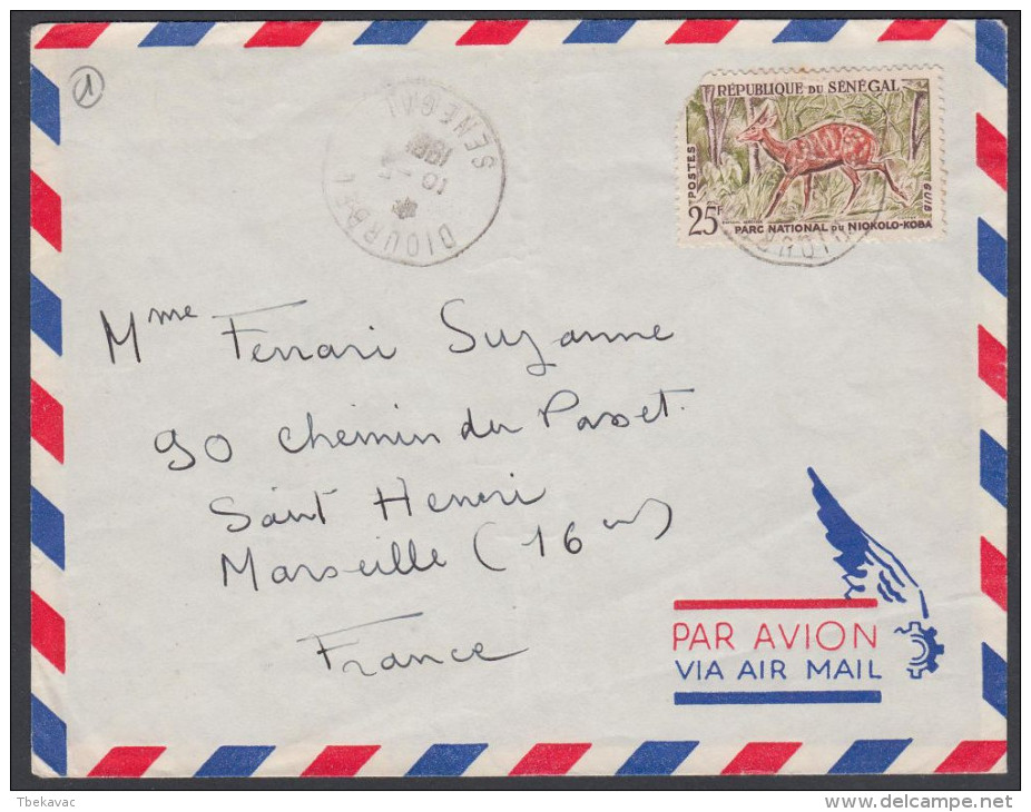 Senegal 1951, Airmail Cover Diourbel To Marseille W./postmark Diourbel - Blocks & Sheetlets