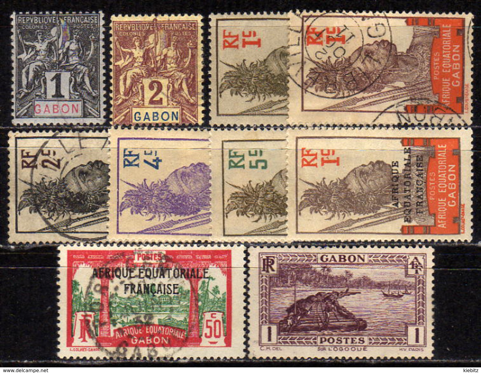 GABUN 1904 - 1924 Lot 10 Verschiedene  * / Used - Gebraucht