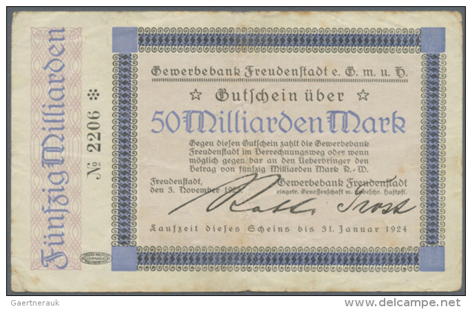 Freudenstadt, Gewerbebank, 50 Mrd. Mark, 3.11.1923, Erh. III-IV (D) - [11] Local Banknote Issues